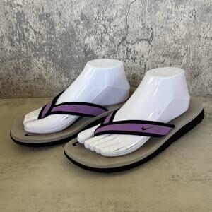 Women's Nike Celso Girl Thong Flip Flop Sandal Black Purple Gray Size 9